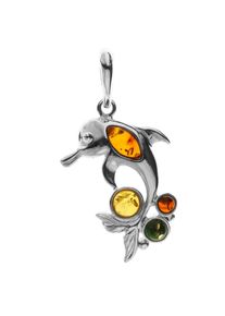 OSTSEE-SCHMUCK Damen Ketten-Anhänger "OSTSEE-SCHMUCK Anhänger Delphin Anhänger Delphin", 39 x 20mm, Silber 925 (Sterlingsilber), 2.6 g, weiß, Silber