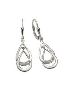 Vivance Damen Paar Ohrhänger "925 Sterling Silber Zirkonia", ONE-SIZE, Silber 925 (Sterlingsilber), weiß, Silber 925 (Sterlingsilber), Ohrringe