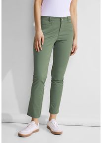 Street One Damen Stoffhose, grün, casual, Gr. 34, unifarben, Web, 97% Baumwolle, 3% Elasthan, Hosen, Middle Waist