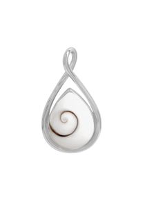 Vivance Damen Ketten-Anhänger "925/- Sterling Silber rhodiniert mit Muschel weiß", ONE-SIZE, Silber 925 (Sterlingsilber), 3,7 g, weiß, Silber 925