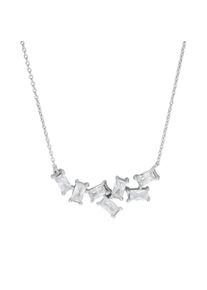 ZEEme Damen Collierkettchen "925 Silber rhodiniert Zirkonia", 42 + 5cm, Silber 925 (Sterlingsilber), L: 47cm B: 31.0mm, weiß, Silber 925