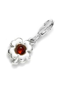 OSTSEE-SCHMUCK Damen Ketten-Anhänger "OSTSEE-SCHMUCK Charm-Einhänger Kleeblatt", 21 x 10mm, Silber 925 (Sterlingsilber), 1.8 g, weiß, Silber 925