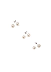 Vivance Damen Paar Ohrstecker "925 Silber Perlen weiß 3mm", ONE-SIZE, Silber 925 (Sterlingsilber), weiß, Silber 925 (Sterlingsilber), Ohrringe