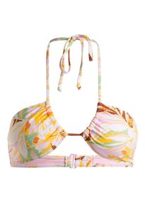 Roxy Damen Triangel-Bikini-Top "Printed Beach Classics", grün, Gr. L, 87% Nylon, 13% Elasthan, Bikini-Oberteile