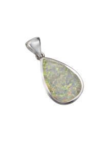 Vivance Damen Ketten-Anhänger "925/- Sterling Silber synth. Opal weiß", ONE-SIZE, Silber 925 (Sterlingsilber), 3,4 g, weiß, Silber 925