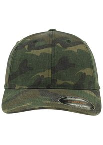Flexfit Damen Flex Cap "Flexfit Unisex Flexfit Garment Washed Camo", grün, casual, Gr. S, 98% Baumwolle, 2% Elasthan, Caps