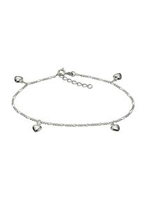 Vivance Damen Fußkette "925 Silber mit Herz Motiv", 22,5cm, Silber 925 (Sterlingsilber), weiß, Silber 925 (Sterlingsilber), Fußkettchen