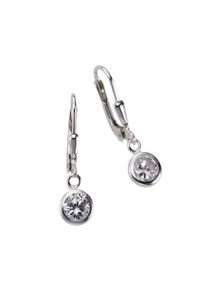 ZEEme Damen Paar Ohrhänger "925 Silberrhodiniert Zirkonia", ONE-SIZE, Silber 925 (Sterlingsilber), weiß, Silber 925 (Sterlingsilber), Ohrringe