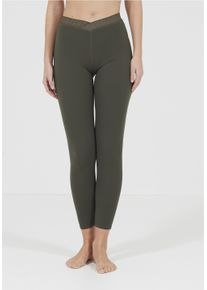 ENDURANCE ATHLECIA ATHLECIA Damen Funktionstights "FELIZ", grün, sportlich, Gr. 44, bestickt, unifarben, 75% Polyamid, 25% Elasthan, Hosen, mit goldbesticktem Hüftbund