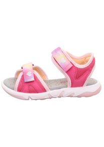 Superfit Kinder Sandale "PEBBLES WMS: mittel", Gr. 30, pink, Lederimitat, Polyester, Batikmuster, feminin, Schuhe, Sandalette mit süßem