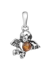 OSTSEE-SCHMUCK Damen Ketten-Anhänger "OSTSEE-SCHMUCK Anhänger Engel Anhänger Engel", 23 x 15mm, Silber 925 (Sterlingsilber), 1.9 g, weiß, Silber 925