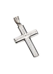 Vivance Damen Ketten-Anhänger "925 Silber rhodiniert Kreuz", ONE-SIZE, Silber 925 (Sterlingsilber), 1,4 g, weiß, Silber 925 (Sterlingsilber),