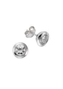 Vivance Damen Paar Ohrstecker "925 Sterling Silber Zirkonia rund", ONE-SIZE, Silber 925 (Sterlingsilber), weiß, Silber 925 (Sterlingsilber), Ohrringe