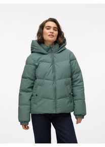 Véro Moda VERO MODA Damen Steppjacke "VMGRETAMIA SHORT COATED JACKET ENT", grün, modisch, Gr. XS, unifarben, Web, Steppware, Obermaterial: 100% Polyester,