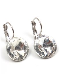 Firetti Damen Paar Ohrhänger "leuchtend, bunt, rund", Metall, weiß, Metall, Ohrringe, Made in Germany - mit Glasstein