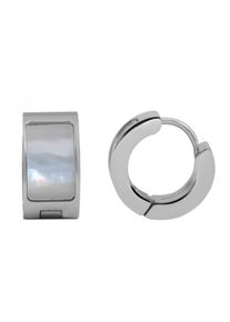 Adelia´s ADELIA ́S Damen Paar Creolen "Neuheit 2025 - Damen Creolen aus Edelstahl Ø 14 mm", Damen, Edelstahl, weiß, Edelstahl, Ohrringe
