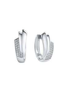 Vivance Damen Paar Creolen "925-Sterling Silber rhodiniert", ONE-SIZE, Silber 925 (Sterlingsilber), weiß, Silber 925 (Sterlingsilber), Ohrringe