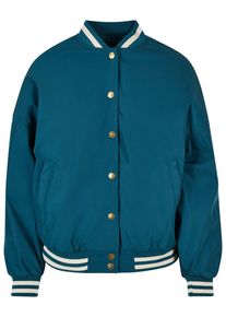 Urban Classics Damen Anorak "Urban Classics Damen Ladies Oversized Recycled College Jacket", grün, casual, Gr. XL, mehrfarbig, 100% Polyester, Jacken