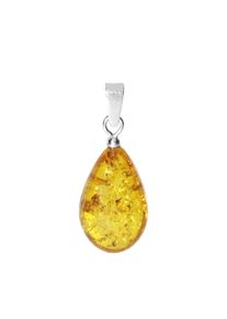 OSTSEE-SCHMUCK Damen Ketten-Anhänger "OSTSEE-SCHMUCK Anhänger", 27 x 11mm, Bernstein, 1.1 g, weiß, Bernstein, Schmuckanhänger