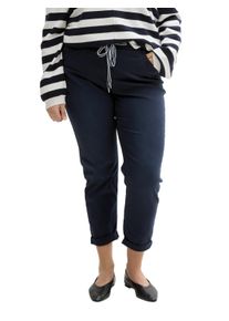 Tom Tailor PLUS Damen Jogger Pants, blau, casual, Gr. 44, Web, Obermaterial: 92% Baumwolle, 5% Polyester, 3% Elasthan. Futter: 100% Baumwolle, Hosen,