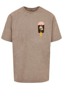 Merchcode Herren T-Shirt "Merchcode Herren Summer - Icecream Acid Washed Oversize Tee", grün, casual, Gr. M, bedruckt, 100% Baumwolle, Shirts