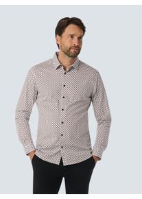 NO EXCESS Herren Langarmhemd "NO EXCESS Hemd mit Grafischem Muster - Stilvoll für den Winter", weiß, casual, Gr. XL, 97% Baumwolle, 3% Elasthan,