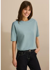 Cecil Damen T-Shirtcool salvia grün, Basic, Gr. L, unifarben, Web, Stoff, 48% Baumwolle, 48% Modal, 4% Elasthan; iced neon green: 62% Polyester, 33%