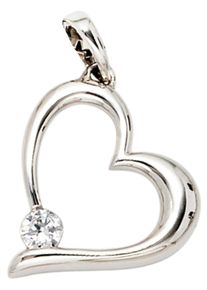 Jobo Damen Herz-Anhänger "Anhänger Herz", Weißgold 333, weiß, Weißgold 333, Schmuckanhänger, 333 Weißgold mit Zirkonia