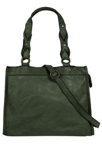 Samantha Look Damen Shopper, grün, Leder, vintage, Taschen, echt Leder, Made in Italy