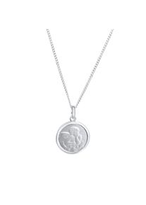 ZEEme Kette mit Anhänger "Silber 925 Engel-Motiv 36/38cm", 36/38cm, Silber 925 (Sterlingsilber), L: 38cm B: 12.0mm, weiß, Silber 925