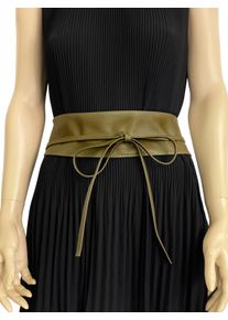 Damen Taillengürtel "Beta", grün, Basic,casual,feminin,modisch, Collezione Alessandro, unifarben, Leder, Gürtel, zum Binden, aus Rindsleder, ca.