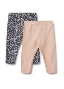 Wheat Mädchen Leggings "Wheat Leggings 2 er Pack Jersey Leggings Jules"blau flowers, Gr. 92, 95% Bio-Baumwolle, 5% Elastan, Hosen