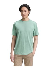 Tom Tailor Herren T-Shirt, grün, casual, Gr. L, unifarben, Single Jersey, Obermaterial: 100% Baumwolle, Shirts, mit Logo Stickerei