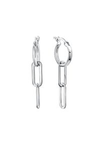 Vivance Damen Paar Creolen "925-Sterling Silber rhodiniert", ONE-SIZE, Silber 925 (Sterlingsilber), weiß, Silber 925 (Sterlingsilber), Ohrringe