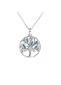 Vivance Damen Kette mit Anhänger "925-Sterling Silber rhodiniert Zirkonia Lebensbaum", 42 + 3cm, Silber 925 (Sterlingsilber), L: 45cm B: 20.0mm,