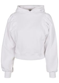 Urban Classics Damen Kapuzenpullover "Urban Classics Damen Ladies Organic Gathering Batwing Hoody", weiß, casual, Gr. XL, unifarben, 100% Baumwolle,