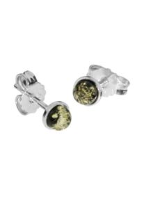 OSTSEE-SCHMUCK Damen Paar Ohrstecker "OSTSEE-SCHMUCK Ohrstecker Classic 4 mm Ohrstecker Classic 4 mm", 5mm rund, Silber 925 (Sterlingsilber), weiß,