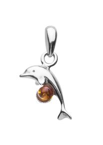 OSTSEE-SCHMUCK Damen Ketten-Anhänger "OSTSEE-SCHMUCK Anhänger Delphin Anhänger Delphin", 25 x 14mm, Silber 925 (Sterlingsilber), 1.5 g, weiß, Silber