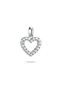 Thomas Sabo Damen Charm Herz "Charm Herz - Connect, CC1237-051-14, CC1237-414-14, CC1237-639-10", silber, Silber 925, recycelt, Charms, mit Rubin