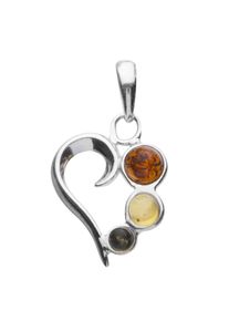 OSTSEE-SCHMUCK Damen Ketten-Anhänger "OSTSEE-SCHMUCK Anhänger Herz Anhänger Herz", 28 x 17mm, Silber 925 (Sterlingsilber), 1.9 g, weiß, Silber 925