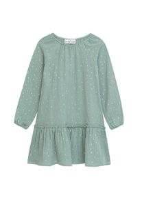 DANAMADE Mädchen Druckkleid "DANAMADE Dress DEMM", grün, Gr. 110, 100% Baumwolle, Kleider