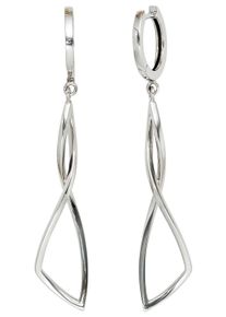 Jobo Damen Paar Creolen, Weißgold 585, weiß, Weißgold 585, Ohrringe, 585 Weißgold