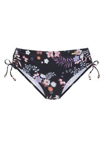 Sunseeker Damen Bikini-Hose "Bettie", schwarz, Gr. 34, bedruckt, floral, Microfaser, Polyamid, Microfaser, Badehosen, an den Seiten zu regulieren