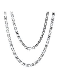 Vivance Damen Collierkettchen "925/- Sterling Silber weiß Doppel-Stegpanzerkette 60 cm", 60cm, Silber 925 (Sterlingsilber), L: 60cm B: 5.5mm, weiß,