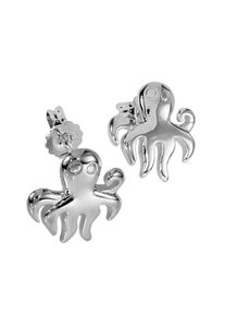 OSTSEE-SCHMUCK Damen Paar Ohrstecker "OSTSEE-SCHMUCK Ohrstecker Krake Ohrstecker Krake", 16 x 15mm, Silber 925 (Sterlingsilber), weiß, Silber 925