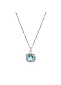 Diamonds by Ellen K. Damen Kette mit Anhänger "375 Gold mit Blautopas (beh.) und Zirkonia weiß", 42/45cm, 2,30 ct, Gold, L: 45cm B: 11.0mm, weiß, FASCINATION BY ELLEN K.,