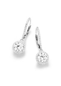 Smart Jewel Damen Paar Ohrhaken "elegant mit Brisur, Silber 925", Silber 925 (Sterlingsilber), weiß, Silber 925 (Sterlingsilber), Ohrringe