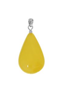 OSTSEE-SCHMUCK Damen Ketten-Anhänger "OSTSEE-SCHMUCK Anhänger Tropfen ca. 34 mm lang - Silber 925/000", 44 x 19mm, Bernstein, 3.7 g, weiß, Bernstein,