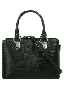 CLUTY Damen Umhängetasche, grün, Leder, Taschen, echt Leder, Made in Italy