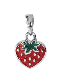 OSTSEE-SCHMUCK Damen Ketten-Anhänger "OSTSEE-SCHMUCK Anhänger Erdbeere Anhänger Erdbeere", 14 x 8mm, Silber 925 (Sterlingsilber), 0.7 g, weiß, Silber